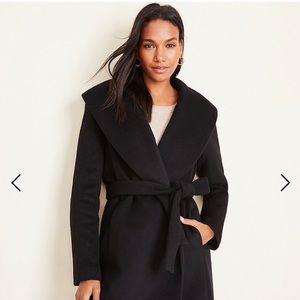 Ann Taylor shawl collar wool coat black petite M